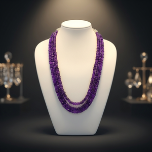 Collier de perles facettées en émeraude et beryl - Perles violettes hautement polies de 8 à 10 mm - Prix d'usine en gros - Dernier design - Product Image 3