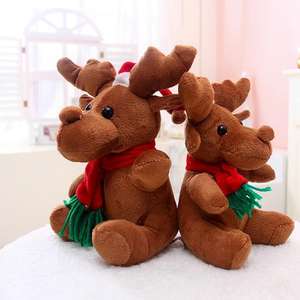 <span class=keywords><strong>2022</strong></span> noël fait à la main marron velours peluche renne père noël 16cm PP coton enfants <span class=keywords><strong>jouet</strong></span> décoration - Product Image 3