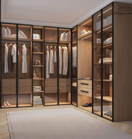 Armoire de chambre à coucher en verre, nouveau design, avec coiffeuse intégrée, en bois, à prix abordable – Meilleure vente