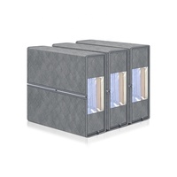 Boîte de rangement pliable personnalisable en non-tissé pour draps, grande capacité, avec fenêtre transparente, pour literie, couvertures et vêtements