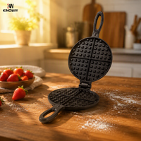 Crêpière-gaufrier portable antiadhésive en fonte double face