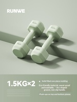 Haltères écologiques pour femmes, hommes et enfants - Équipement de fitness à domicile, design hexagonal recouvert, entraînement des muscles des bras et yoga, paire