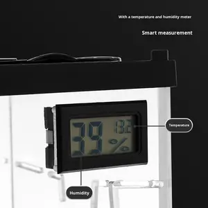 Gabbia acrilica per terrario in plastica ad alta visibilità con luce USB per ventilazione e termometro ideale per tutti i rettili - Product Image 5