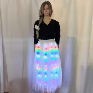 Falda de Danza del Vientre con Luces LED de Colores Cambiantes, Falda Luminosa para Actuaciones de Danza, <span class=keywords><strong>Ropa</strong></span> de Danza para <span class=keywords><strong>Mujeres</strong></span> y Niñas, Disfraces para Escenario - Product Image 4
