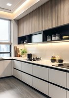 Op maat gemaakte wandmontage keukenkast, anti-vlek, glad oppervlak, formaldehyde-vrij, waterdicht, milieuvriendelijk, multifunctioneel
