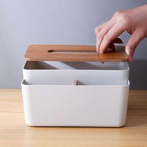 Home <strong>Tissue</strong> Wood Holder Case Simple Stylish <strong>Box</strong> <strong>Paper</strong> <strong>Box</strong> Grid Design <strong>Tissue</strong> Storage <strong>Box</strong> with <strong>Tissue</strong> Cover - Product Image 5