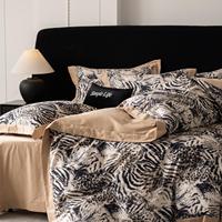 Ensemble de literie tout coton brossé 4PCS Textiles de maison imprimé léopard Long Staple Cotton Patchwork Saudi Arabia