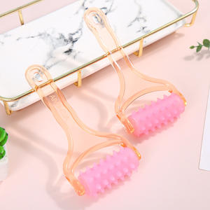 Masajeador de rodillos portátil de plástico rosa en forma de Y para masaje de piernas, brazos, cuello, espalda, cintura y pies. - Product Image 1