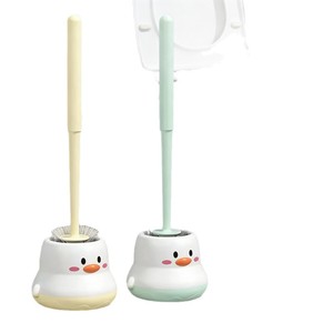 Cartoon Toilet <b>Brush</b> With Duck Holder <b>Long</b> <b>Handle</b> Durable Round Eco Friendly For Bathroom Cleaning - Product Image 5