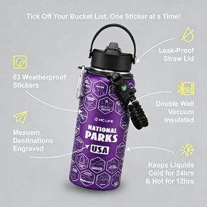 Botella <span class=keywords><strong>de</strong></span> Agua Aislada <span class=keywords><strong>de</strong></span> 32 oz con Pegatinas Impermeables para Botellas <span class=keywords><strong>de</strong></span> Agua para Senderismo, <span class=keywords><strong>Viajes</strong></span> y Campamento - Product Image 4