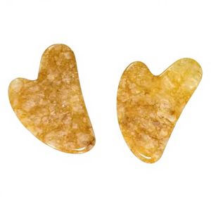 Masajeador Facial de Jade Amarillo Citrino 100% Natural en Forma de Corazón - Product Image 1