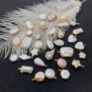 Bijoux fantaisie, accessoires de bijouterie DIY, perle <span class=keywords><strong>baroque</strong></span> d'eau douce naturelle, irrégulière, en forme d'étoile, de cœur, pendentif à trou unique - Product Image 3
