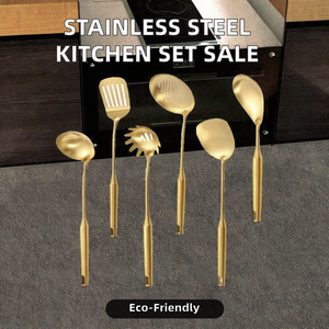 Hot bán 304 thép không gỉ đồ dùng nhà bếp Set Home phụ kiện nhà bếp kim loại đồ dùng nấu ăn Công cụ turners loại cho nhà bếp sử dụng - Product Image 3