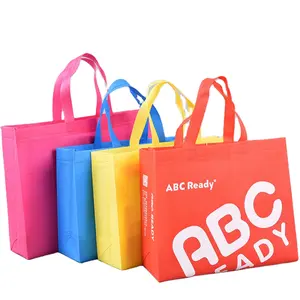 Custom Logo Nonwoven Tote Bag Printed Recyclable Non-woven Shopping Bag PP Reusable Shopping Bag