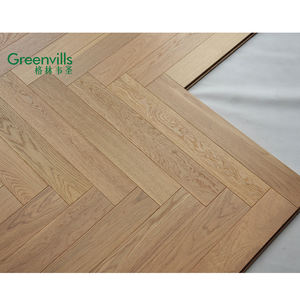 La meilleure vente de parquet en chêne d'ingénierie à chevron en bois naturel, parquet en bois véritable naturel brossé personnalisé - Product Image 5