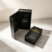 Boîte cadeau de luxe noire personnalisée avec logo pour flacon de parfum vide en verre – Emballage 30ml 50ml 100ml – Vente en gros