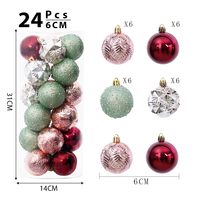 ShuangYuan 6cm 24pcs Ensembles De Boules De Noël Décorations D'arbre De Noël Boules Bolas De Navidad