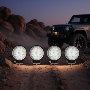 Projecteurs de travail LED 4 pouces 27W à faisceau large pour tout-terrain, SUV, Jeep, bateau, 4x4, phare antibrouillard, en alliage d'aluminium IP65, lumière du jour 5000K - Product Image 2