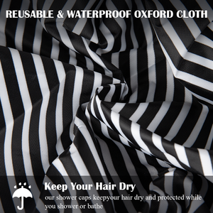 <span class=keywords><strong>Bonnet</strong></span> <span class=keywords><strong>de</strong></span> douche réutilisable pour femmes, protection des cheveux, style <span class=keywords><strong>vintage</strong></span>, nœud papillon rayé, imperméable - Product Image 5