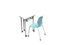 Chaise de formation pour étudiants avec bureau cousu en croix pour les ateliers de classe et de salle de conférence et les écoles Mobilier scolaire