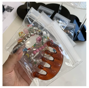 Custom Logo Ziplock PVC Small Square Frosted Zipper Bag Plastic Zip Lock Pouch for Earring Necklace Jewelry Storage Packaging - Product Image 3