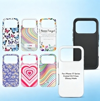Coques de téléphone vierges 2-en-1 en TPU+PC pour sublimation avec finition miroir et dragonne pour la série 17