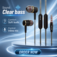 Écouteurs intra-auriculaires de gaming SOMIC TONE 3,5 mm avec basses puissantes, filaires, avec microphone et câble tressé pour smartphone – Vente en gros
