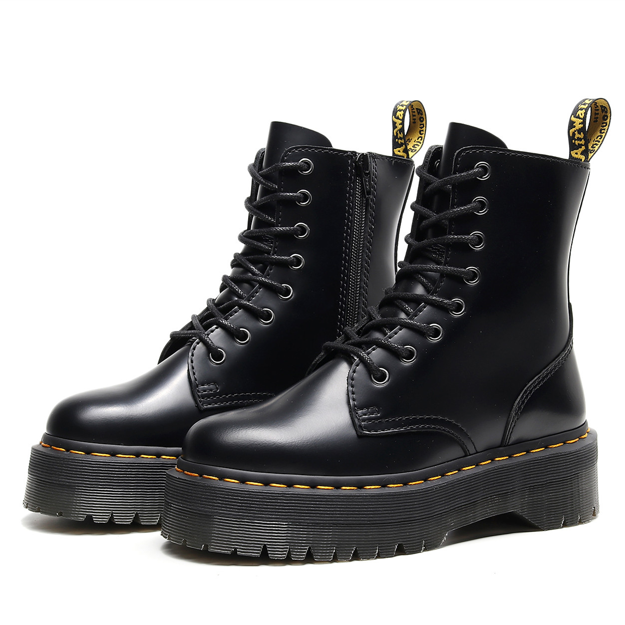 Martens/ботильоны; Женская обувь в стиле панк; Ботинки в байкерском стиле; De Mujer; Женские уличные ботинки из черной кожи на толстой подошве в британском стиле