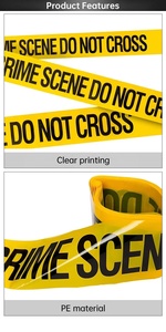 Ruban de signalisation de sécurité pour sol - Logo de <span class=keywords><strong>zone</strong></span> dangereuse, bande de précaution haute visibilité - Product Image 5