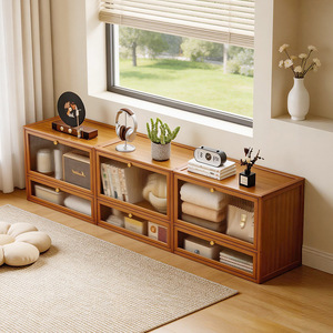 Estante para guardar refrigerios, cesta de almacenamiento de varios niveles para piso, cesta de almacenamiento debajo de la mesa para libros de la sala de estar y ropa sucia. - Product Image 1