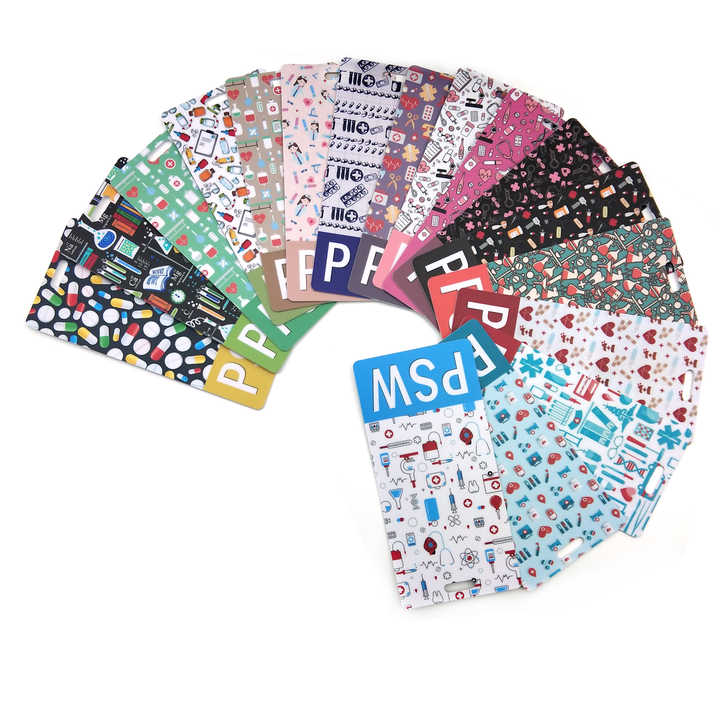 Custom Double-Sided Badge Buddy - 100 Pack, Vertical Oversize (2.125" X 5.5"), Thick Plastic