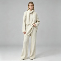 Ensembles Pour Femmes Vetements Femme Pull Mélange Laine Décontracté, 3 Pièces Tricot Torsadé Avec Foulard, Direct Usine