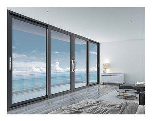 Phong Cách Thiết Kế Cửa Trượt Cửa Hai Ba Hoặc Bốn Bảng Điều Chỉnh Đôi Kính Cường Lực Nhôm Khung Cửa Trượt - Product Image 6