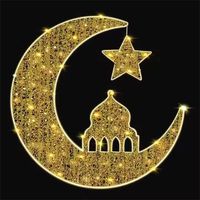 Lumières décoratives LED imperméables sur le thème du Ramadan avec des motifs de croissant de lune et d'étoile pour l'éclairage extérieur des jardins et des façades de mosquées