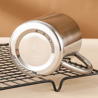Mug à café en acier inoxydable à double paroi isolé sous vide avec couvercle et poignée, sans BPA, écologique, performance thermique de 6 à 12 heures