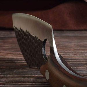 <span class=keywords><strong>Cuchillo</strong></span> Vikingo <span class=keywords><strong>para</strong></span> Rebanar, Diseño de Martillo Negro, Acero Inoxidable, <span class=keywords><strong>para</strong></span> Cocina, con Mango de Madera de Palisandro - Product Image 5