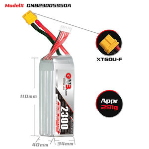 GNB GAONENG 5S 2300mah 18.5V 50C 100C XT60 RC LiPo Batterie Drone Lame Scimitar LRX Quad Aligner RC Avion Livraison Aile <span class=keywords><strong>EDF</strong></span> Jet - Product Image 3
