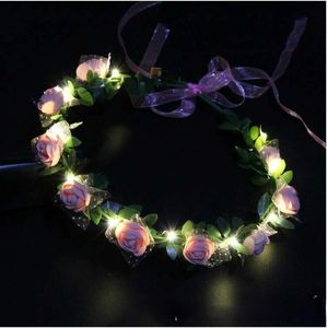 Corona <span class=keywords><strong>de</strong></span> Flores LED <span class=keywords><strong>para</strong></span> Novia con Rosas, Tiara Luminosa <span class=keywords><strong>para</strong></span> el Día <span class=keywords><strong>de</strong></span> la Boda, Sesión <span class=keywords><strong>de</strong></span> Fotos, Accesorio y Regalo <span class=keywords><strong>para</strong></span> Novia Boho - Product Image 6