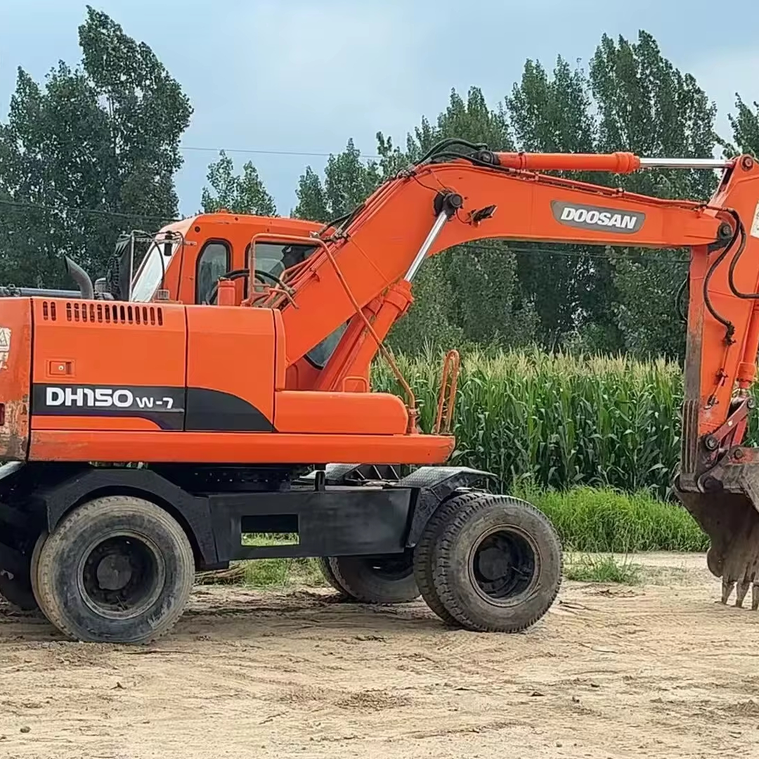 Hiqh качество 15 тонн б/у Doosan DH150W-7 колесный экскаватор DX150W DX150W-9C средняя строительная техника 95% новая оригинальная краска