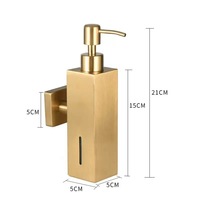 Distributeur de savon liquide mural en acier inoxydable SS304, rechargeable, pour salle de bain, finition chromée