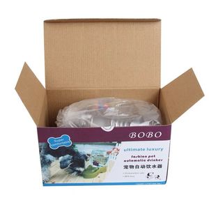 Distributeur d'eau pour animaux de compagnie Bobo, en plastique, grande capacité, bol pour chien et chat, beige et brun foncé - Product Image 3