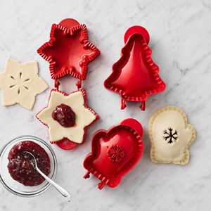 Christmas Cookie Baking Mold Set Red Christmas Tree Star Mitten Shapes Apple Pie Mold Tool ABS Material Hand Wash Only - Product Image 4