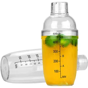 2024 Hot Selling Measurements Clear Drink Mixer Plastic Cocktail Shakers