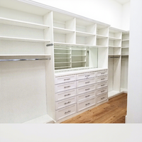 Armoire de chambre sur mesure Optima, dressing moderne en forme de U, penderie en bois MDF