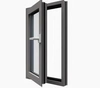 Fenêtre à battant en aluminium avec verre Low-E insonorisant et isolant thermiquement, idéale pour les devoirs des enfants et le confort du sommeil