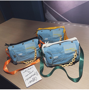 New Style Denim Shoulder Yoga Travel Sports Bag Fashion and Leisure <strong>Large</strong> Capacity Portable Bag - Product Image 3