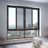 Système de portes et fenêtres coulissantes horizontales NUOXIN au design moderne, sur mesure, double vitrage, résistant aux ouragans, en aluminium, insonorisé et isolant thermiquement