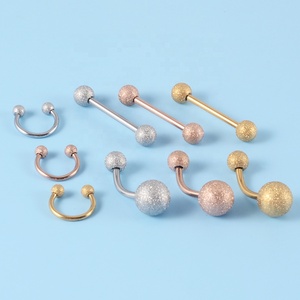 Lotto 15 sfere opache in acciaio inox orecchio cartilagine elica bilanciere intrecciato di base Piercing filo esterno per la lingua della pancia orecchio orecchio - Product Image 2