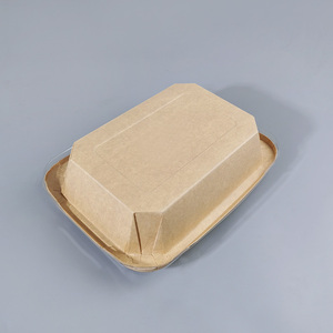 Thân Thiện Với Môi Tùy Chỉnh In Dùng Một Lần Giấy Kraft Thực Phẩm Container Với Nắp Giấy Phân Hủy Sinh Học Compostable Togo Hộp Ăn Trưa - Product Image 6