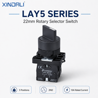 Interrupteur rotatif à 3 positions LAY5-ED33 22 mm, 10A 220V, bouton en plastique, interrupteur à bouton-poussoir industriel, 1NO/1NC, IP54, bornes à vis